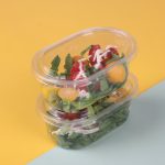 Mangkuk salad plastik PET sekali pakai