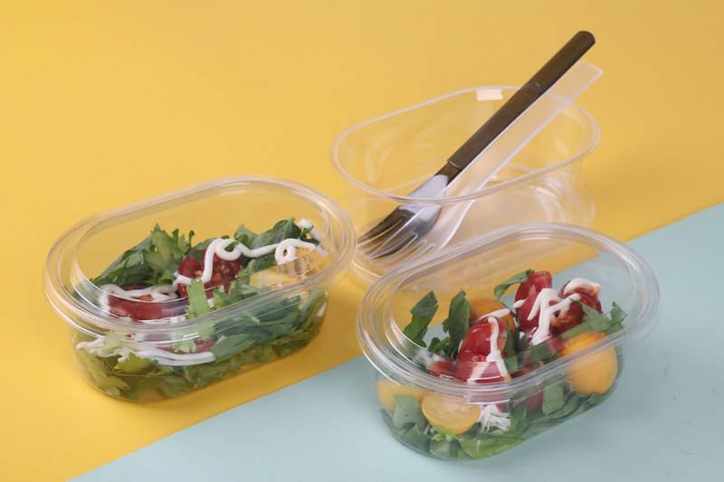Mangkuk salad plastik PET sekali pakai